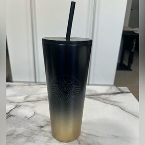 Starbucks Disney World Venti Ombre Black and Gold Tumbler